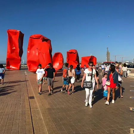 Panoramic View On Beach, Ships, Sea - Place To Be דירה אוסטנדה